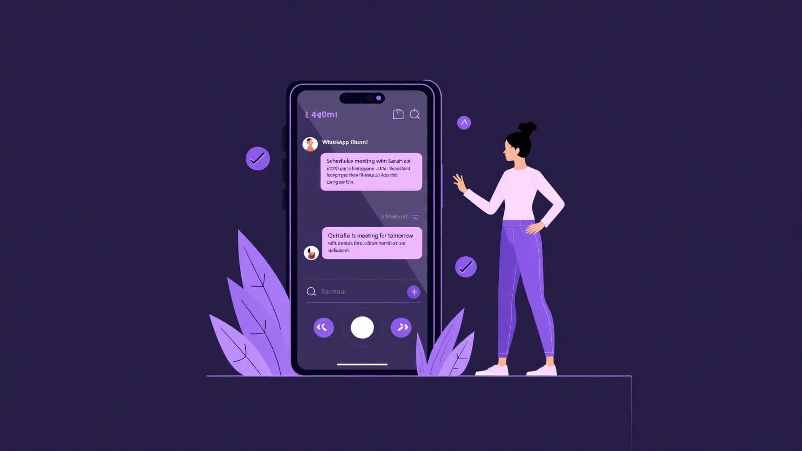 Person using Nuvo AI assistant on WhatsApp